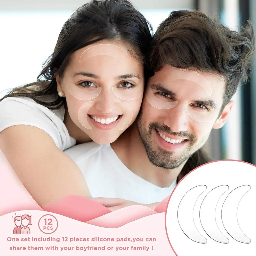 12 Patchs Silicone Anti-Rides Yeux & Visage – CLEVI Paris