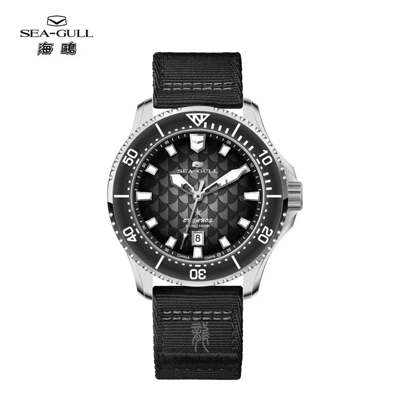 Montre Homme Sea-Gull 1216 – Automatique Plongeuse, Verre Saphir, Étanche 300M, Édition Dragon