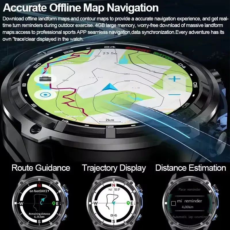 MAVHX DTG1 Montre Connectée GPS Militaire AMOLED Boussole Altimètre 1000mAh – CLEVI Paris