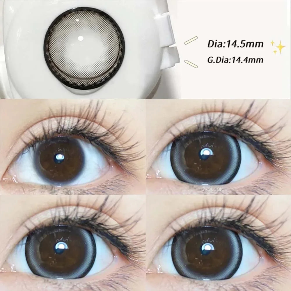 Lentilles de Contact Colorées OVOLOOK Pearl Series – Correction Myopie, 10 Teintes, Port 6 Mois