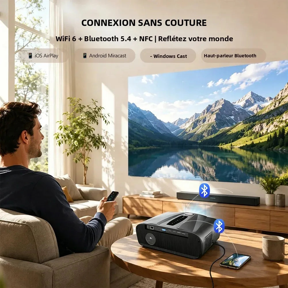 ZCGIOBN A9T 4K Projecteur Home Cinéma 1080P 4200 ANSI Android Netflix WiFi 6 BT 5.4 – CLEVI Paris