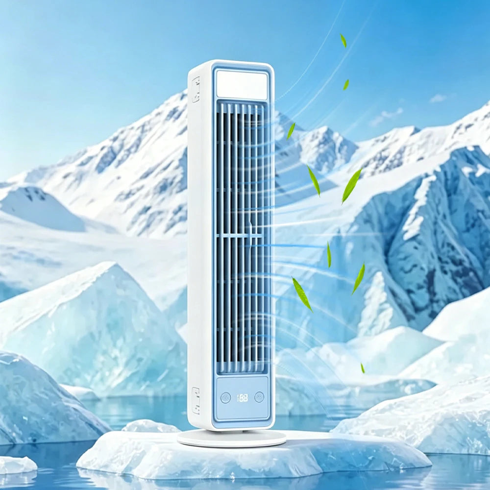 Ventilateur tour rechargeable blanc – CLEVI Paris