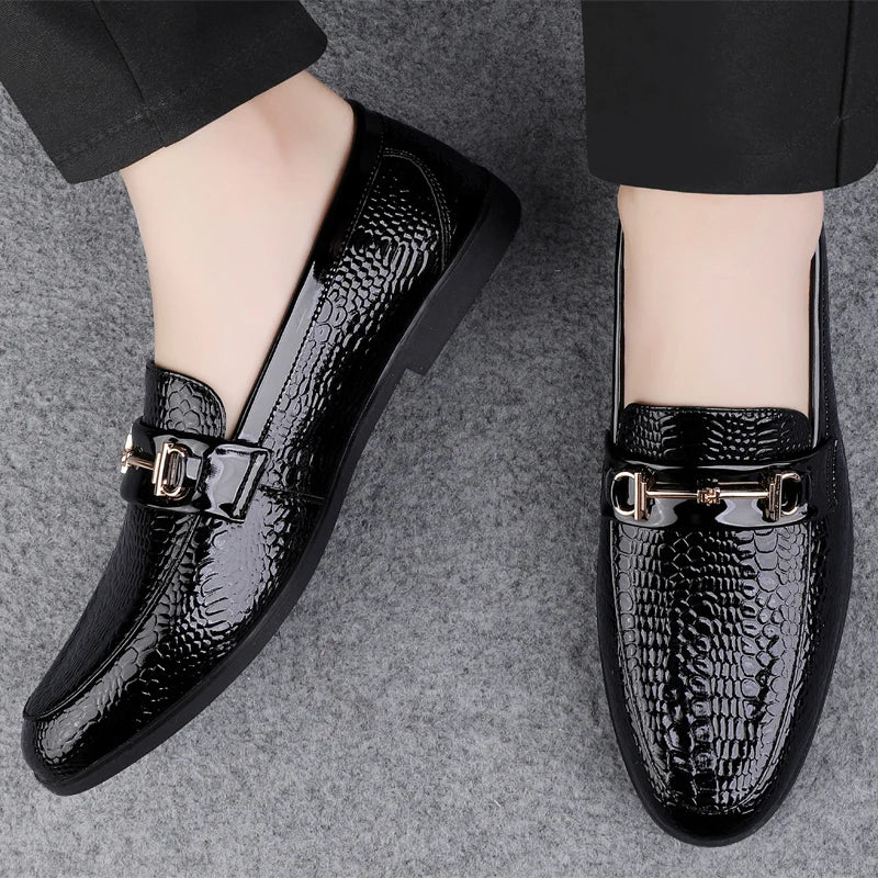 Mocassin Homme Cuir Verni Slip-On – Design Minimaliste, Business & Mariage, EU 39-47 – CLEVI Paris