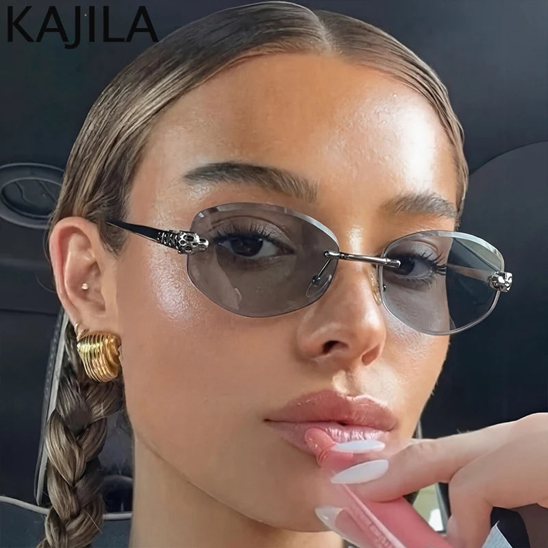 Lunettes femme sans monture détail léopard – CLEVI Paris