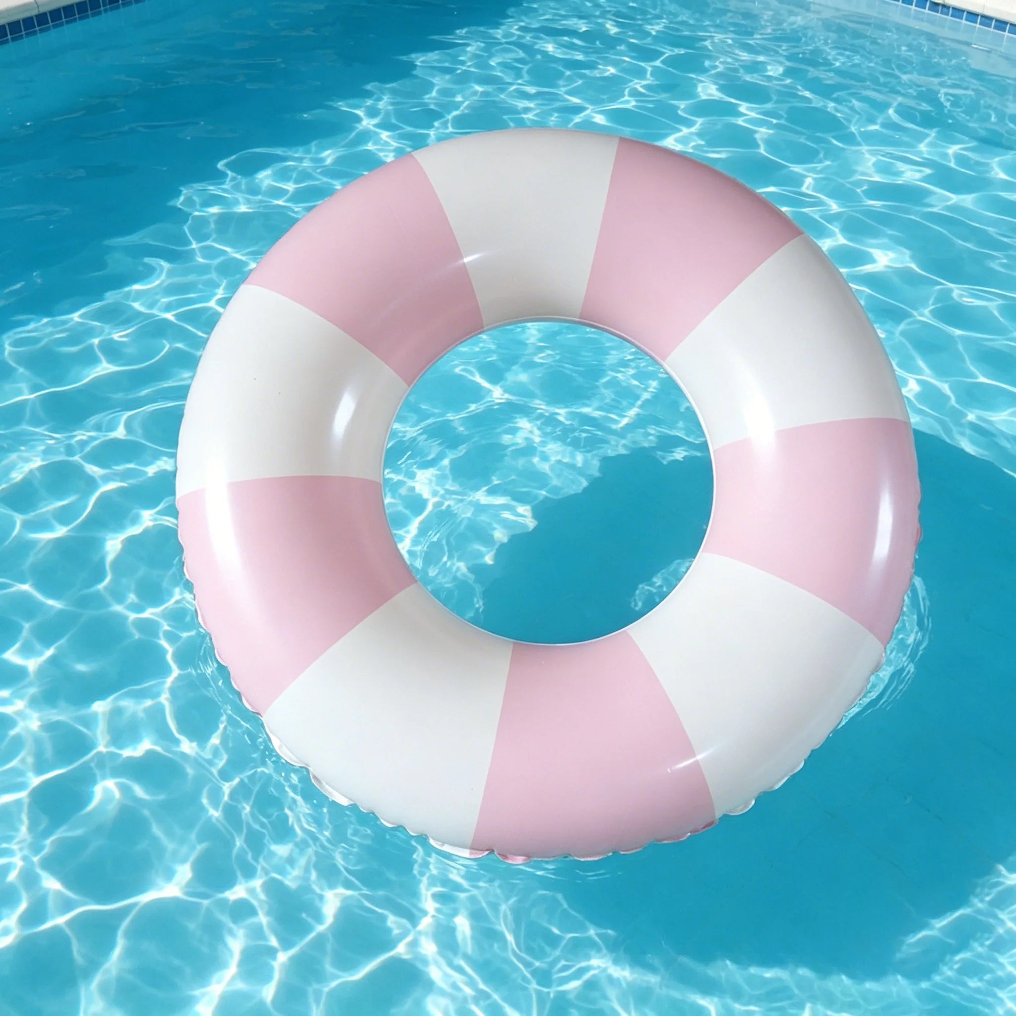 Bouée Gonflable Vintage Rayée – Anneau de Piscine Été 60 à 90 cm – Femme & Adulte