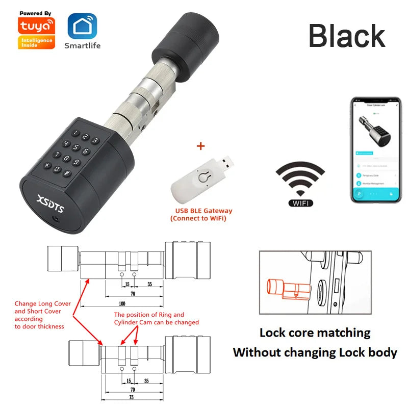 Cylindre Connecté XSDTS SXS-70 Empreinte Digitale Tuya Bluetooth – CLEVI Paris