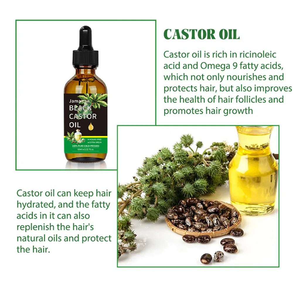 Huile de Ricin Noire Jamaïcaine Bio | Cheveux, Peau & Corps | Fortifiante & Hydratante 60ml – CLEVI Paris