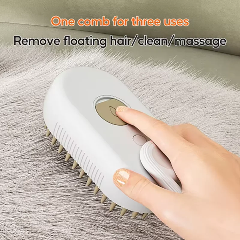 Brosse Toilettage Chat Spray Vapeur Intégré Pliable 1 Bouton — CLEVI Paris