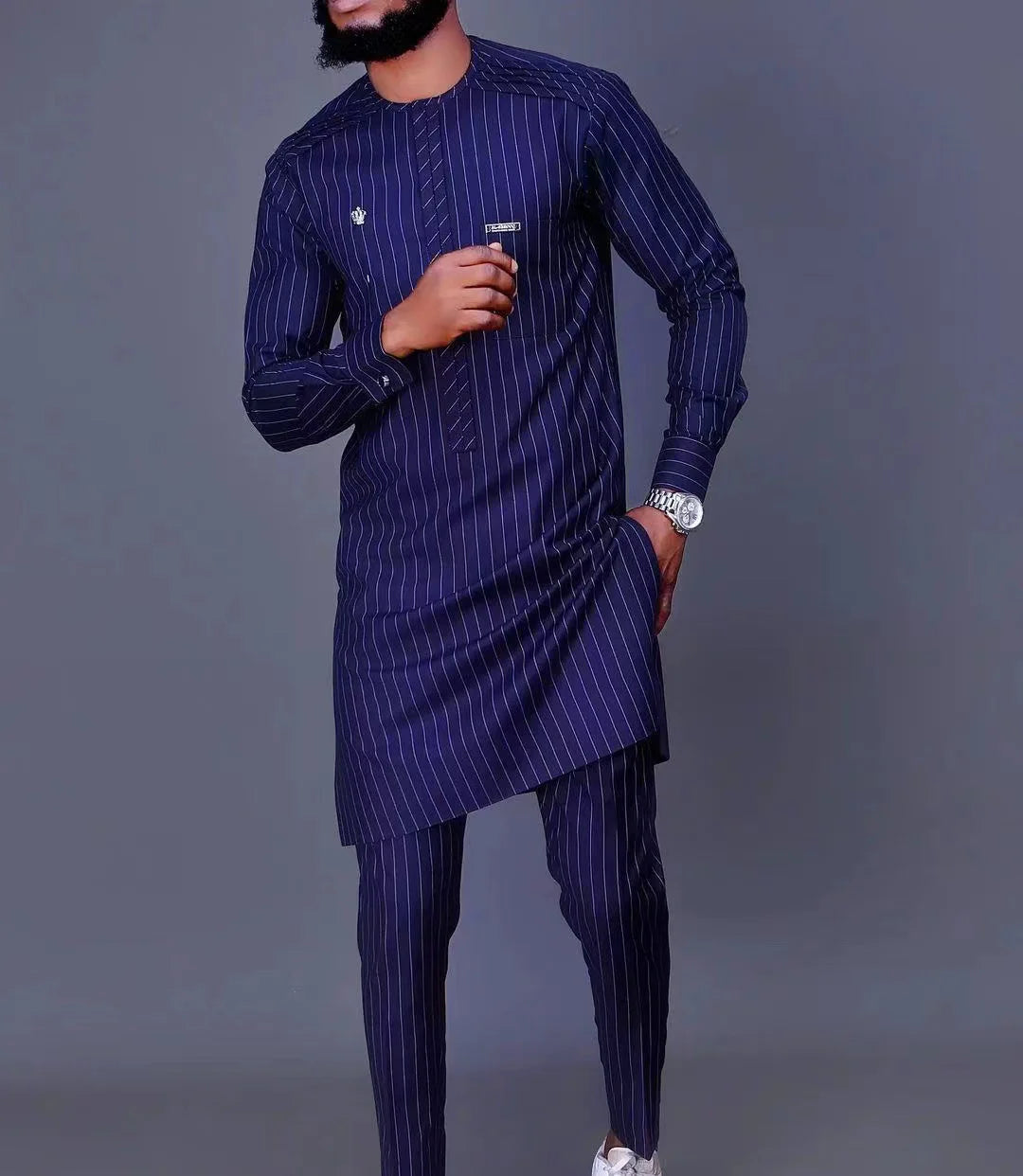 Kaftan Homme 2 Pièces Manches Longues – CLEVI Paris