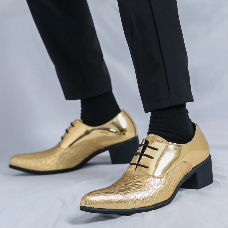 Chaussures Homme Rehaussantes Cuir Verni Oxford Bout Pointu Mariage Casual – CLEVI Paris