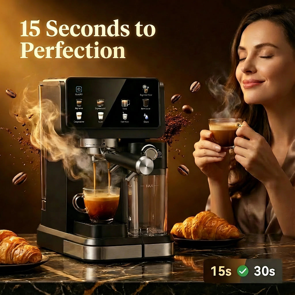 Machine expresso 20 bars, mousseur à lait auto – CLEVI Paris
