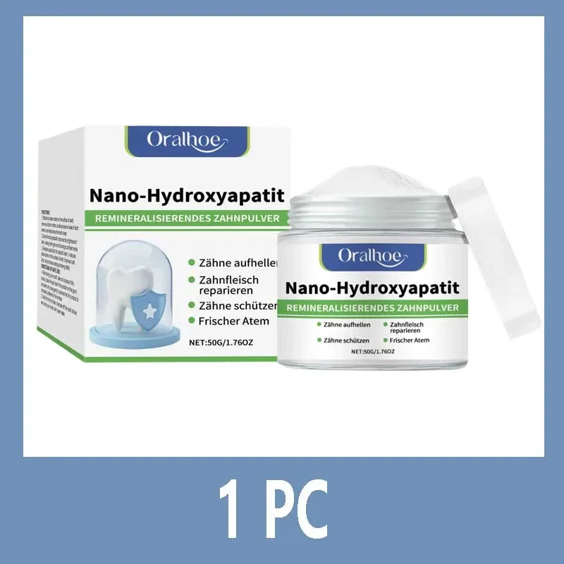 Poudre Dentifrice Blanchissante à l'Hydroxyapatite 10% | Menthe Fraîche & Réparation Émail