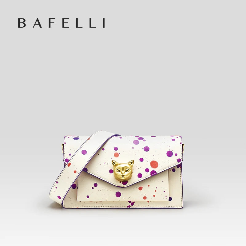 Sac à Rabat Femme Cuir Véritable Motif Floral Fermeture Cadenas Bandoulière – CLEVI Paris