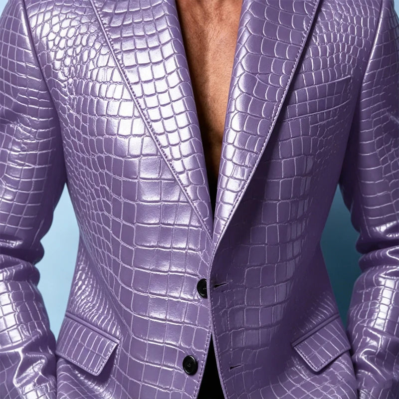 Blazer homme effet croco simple boutonnage – CLEVI Paris