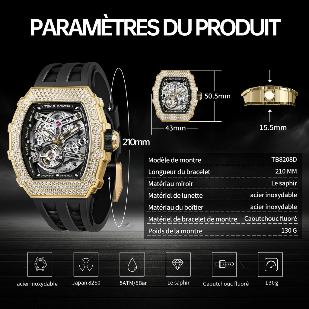 Montre mécanique TSAR BOMBA TB8208D – CLEVI Paris