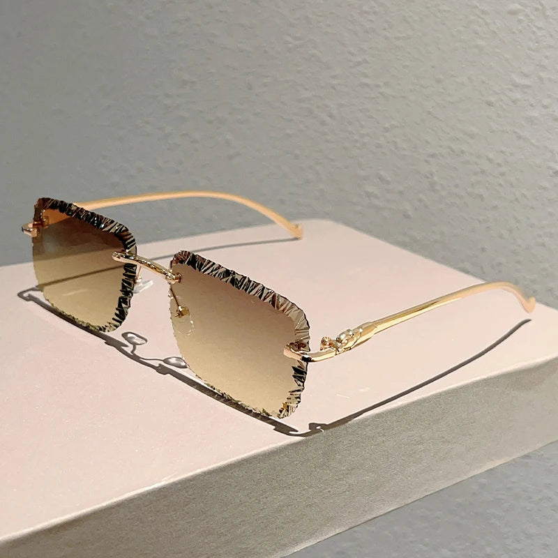 Lunettes de Soleil Sans Monture Carrées Verres Dégradés UV400 — CLEVI Paris