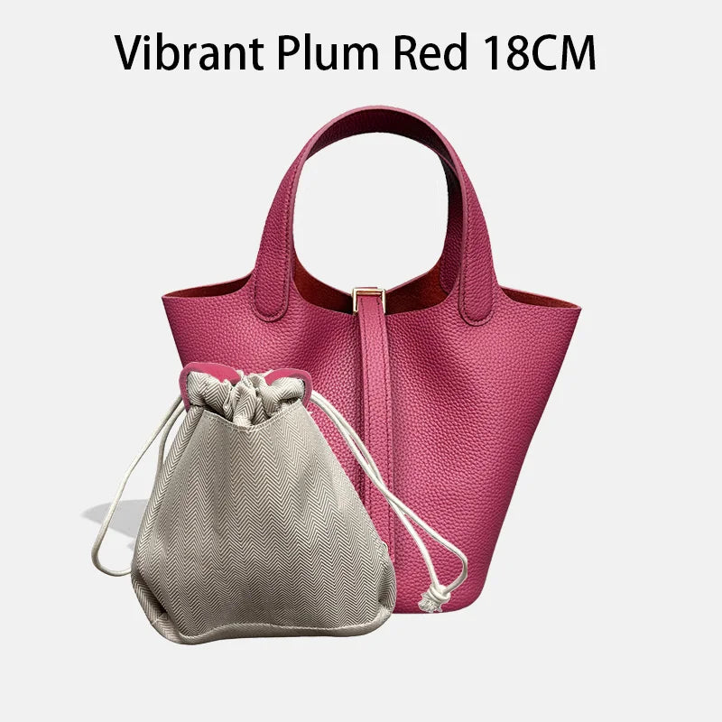 Sac Seau Femme Cuir Véritable Vache 2 Tailles 50+ Coloris Quincaillerie Argentée ou Dorée – CLEVI Paris