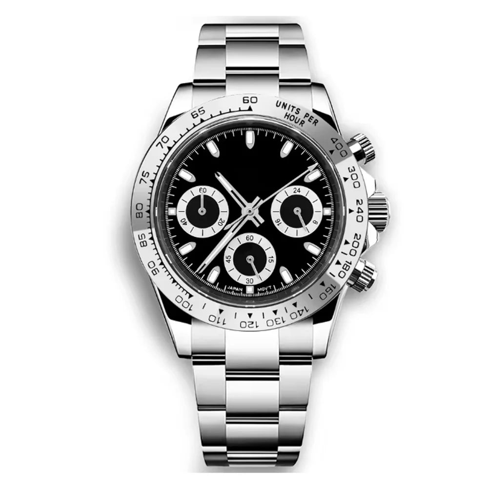 Corgeut Montre Quartz VK63 Homme Chronographe Complet 40mm Acier Sport 24h – CLEVI Paris