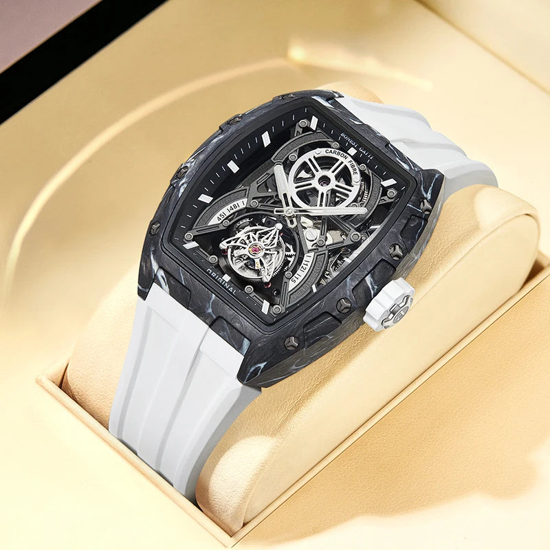 BONEST GATTI BG7003 – Montre Automatique Tourbillon Homme | Boîtier Carbone