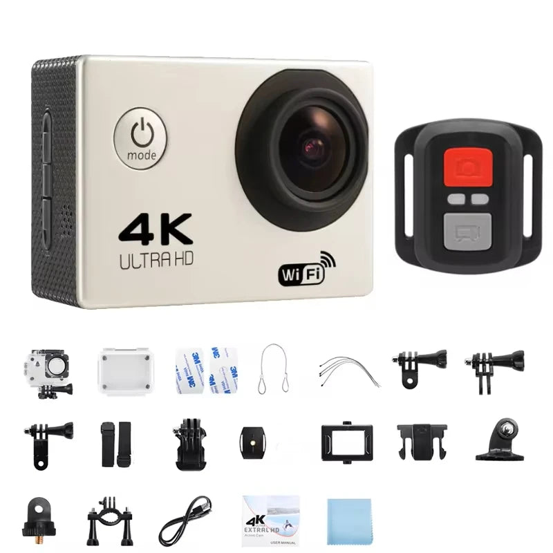 Caméra Sport 4K Étanche 30m UYJY – Grand Angle 170°, Écran Tactile 2", WiFi & Vision Nocturne – CLEVI Paris