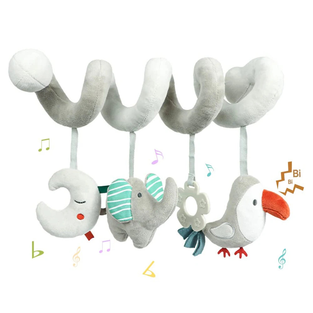 Jouet Sensoriel Bébé Spirale Peluche Animaux Musical Poussette Siège Auto QWZ – CLEVI Paris