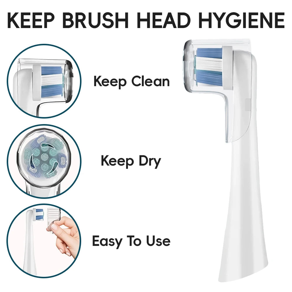 Protège-Têtes Brosse à Dents Électrique Oral-B – Compatible iO Séries &amp; Têtes Rondes Sans BPA Pack 4 ou 8 – CLEVI Paris