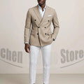 Costume Double boutonnage pour hommes avec fines rayures, tenues formelles sur mesure pour affaires, décontractées, fête, Chic, costume 2 pièces