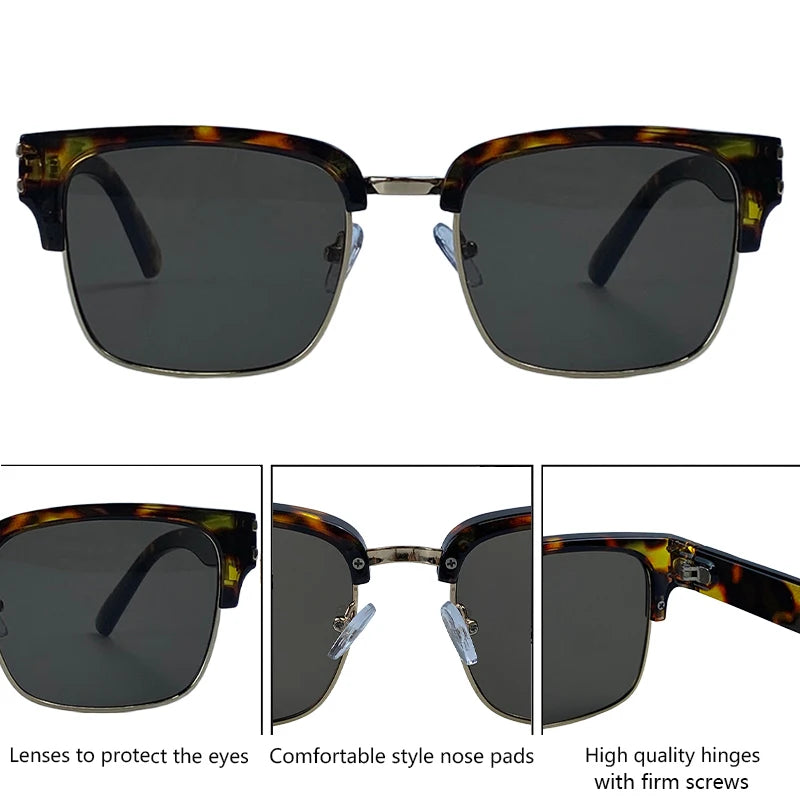 Lunettes de Soleil Carrées Photochromiques Dégradé UV400 Vintage Homme – CLEVI Paris