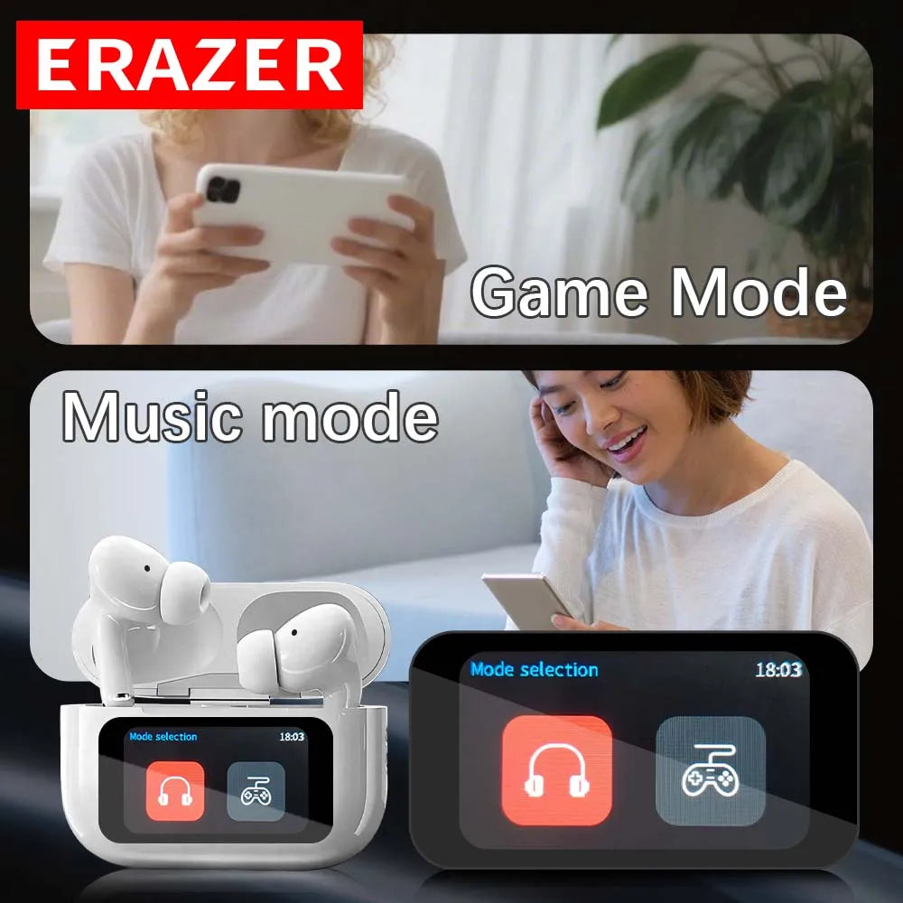 Écouteurs TWS ERAZER ANC Écran LCD Bluetooth 5.0 – CLEVI Paris