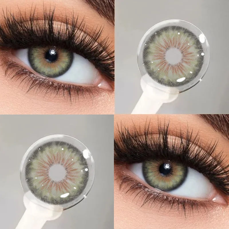 Lentilles de Contact Colorées avec Correction KSSEYE – 6 Teintes, Myopie – 8.00 à 0, Port Annuel