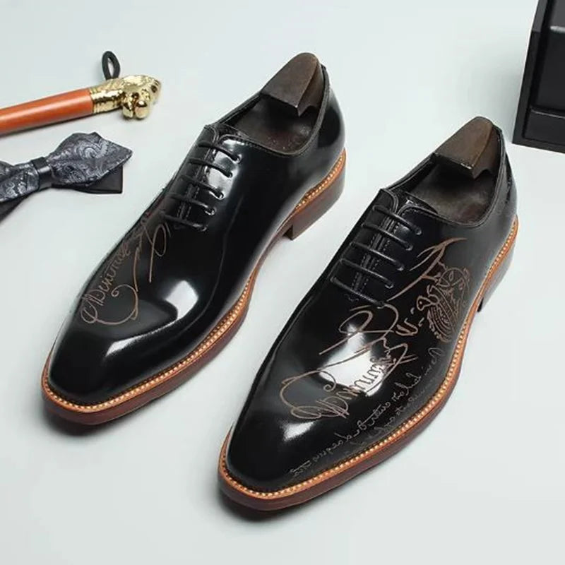 Oxford Homme Cuir Véritable Fait Main – Bout Rond, Mariage & Cérémonie, 4 Coloris – CLEVI Paris