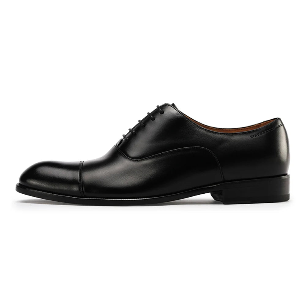 Oxford Premium Cuir de Veau Bout Rond Lacets Imperméable Business Mariage 2 Coloris – CLEVI Paris
