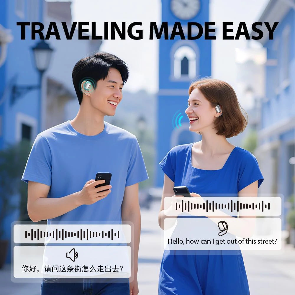 Écouteurs Traducteur IA UYUXIO OWS – 144 Langues, Écran LCD Tactile, 60H
