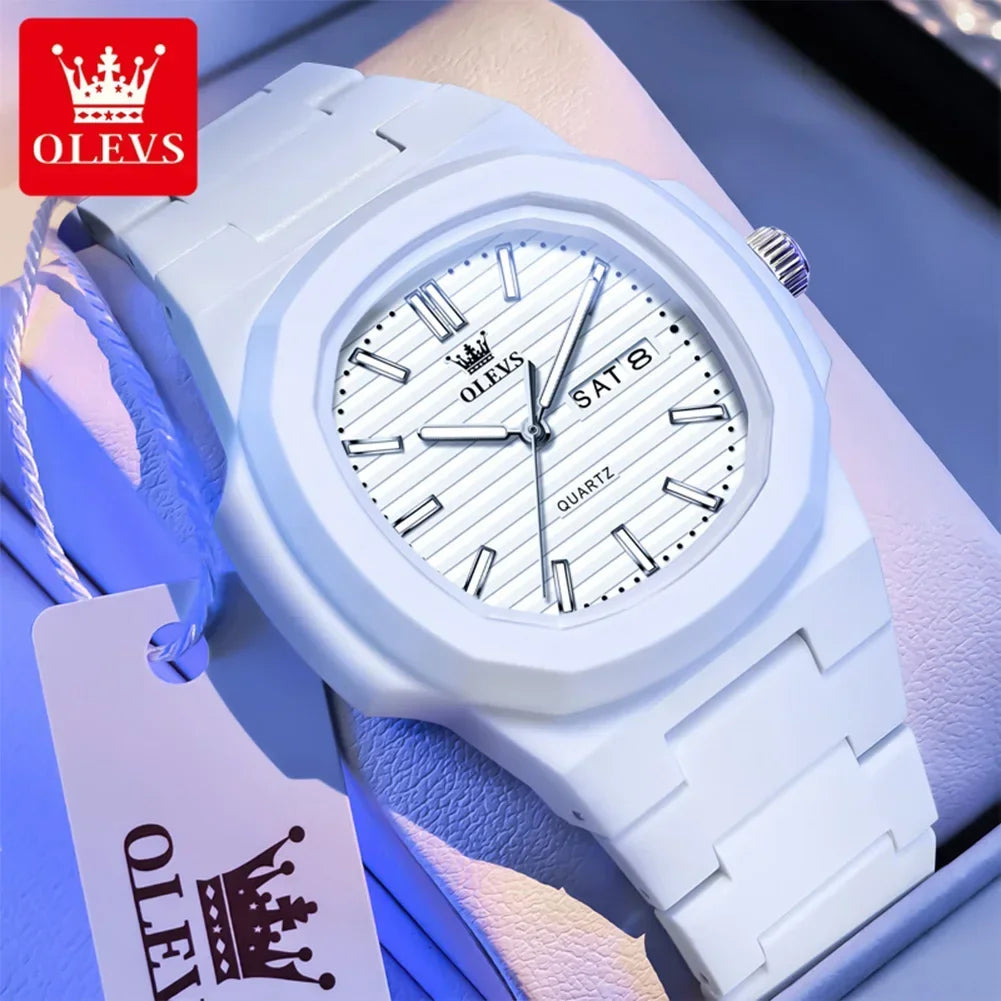 Montre Unisexe OLEVS Quartz Résine Lumineuse Calendrier – CLEVI Paris