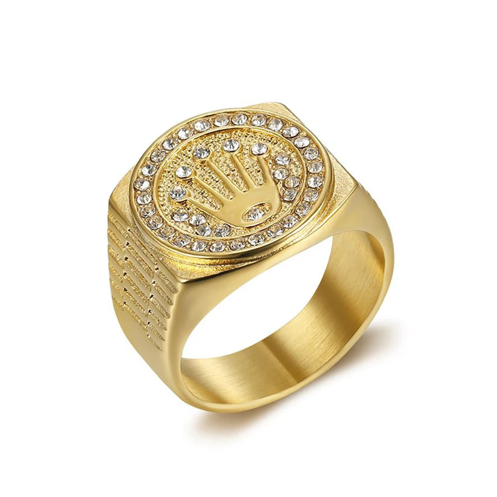 Bague Couronne Vintage Unisexe en Acier 316L – CLEVI Paris