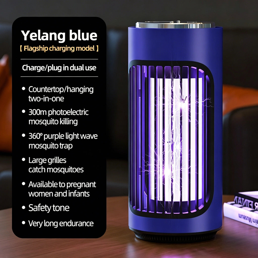 Lampe Anti-Moustiques UV 3600V Rechargeable Type-C 2-en-1 Bureau & Murale Silencieuse – CLEVI Paris