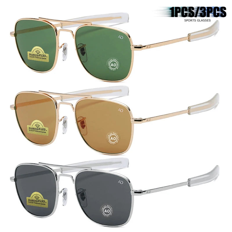 Lunettes de Soleil Pilote Unisexe Verre Trempé UV400 AO8054 – CLEVI Paris