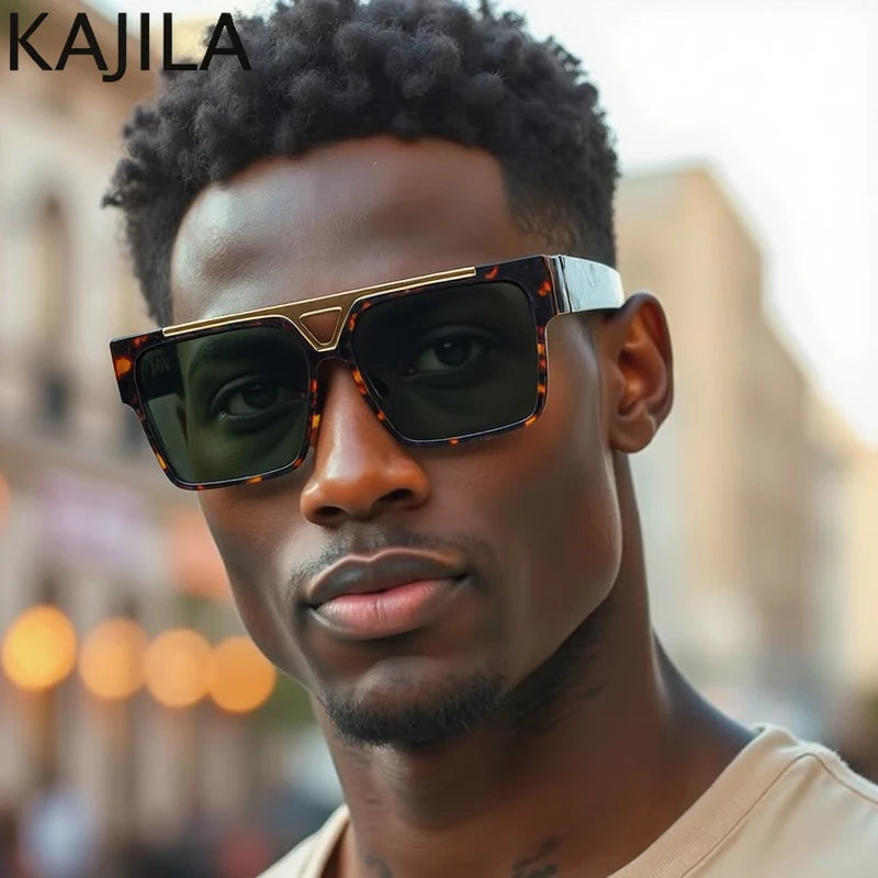 Lunettes de Soleil Oversize Carrées Steampunk Homme – Polarisées ou Dégradées UV400 Catégorie 3 Style Vintage Punk – CLEVI Paris