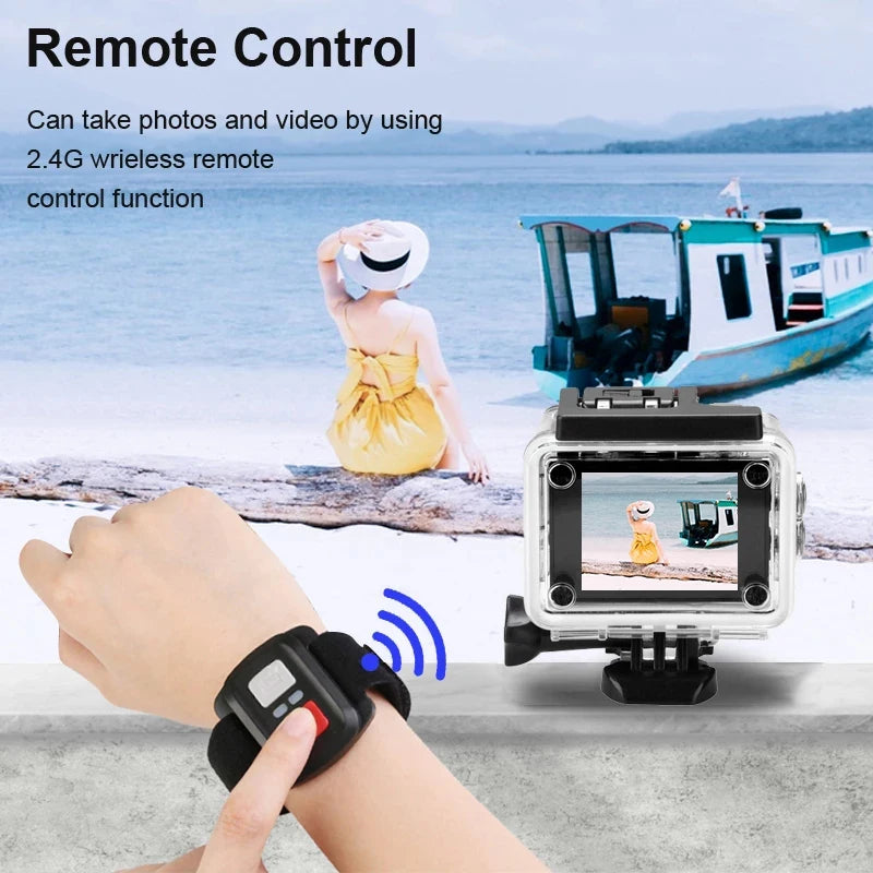Caméra Sport 4K Étanche 30m UYJY – Grand Angle 170°, Écran Tactile 2", WiFi & Vision Nocturne – CLEVI Paris