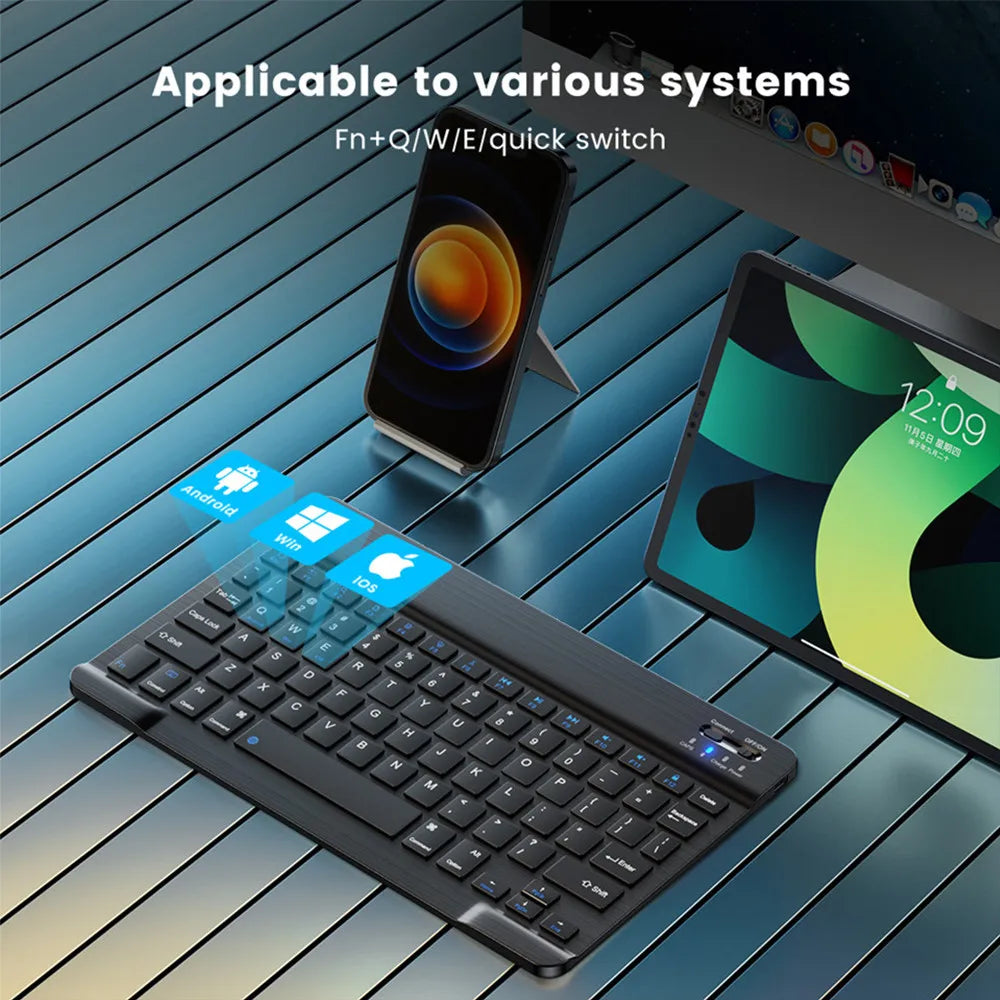 Clavier Bluetooth Sans Fil EMTRA | Silencieux, Multi-Langues, iOS Android Windows, Tablette & PC – CLEVI Paris