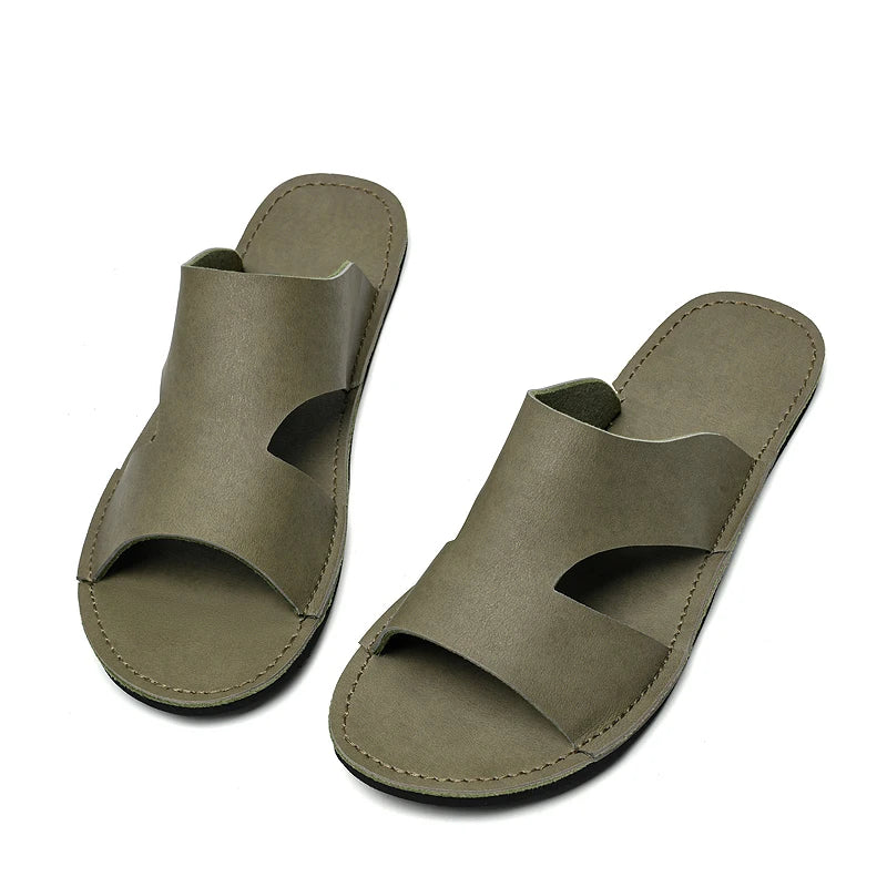 Sandales Homme Cuir de Vache Véritable Casual Antidérapantes – CLEVI Paris