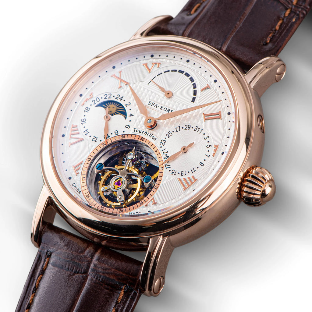 Montre Homme Tourbillon Phase de Lune Squelette Sugess Seakors ST8007 – CLEVI Paris