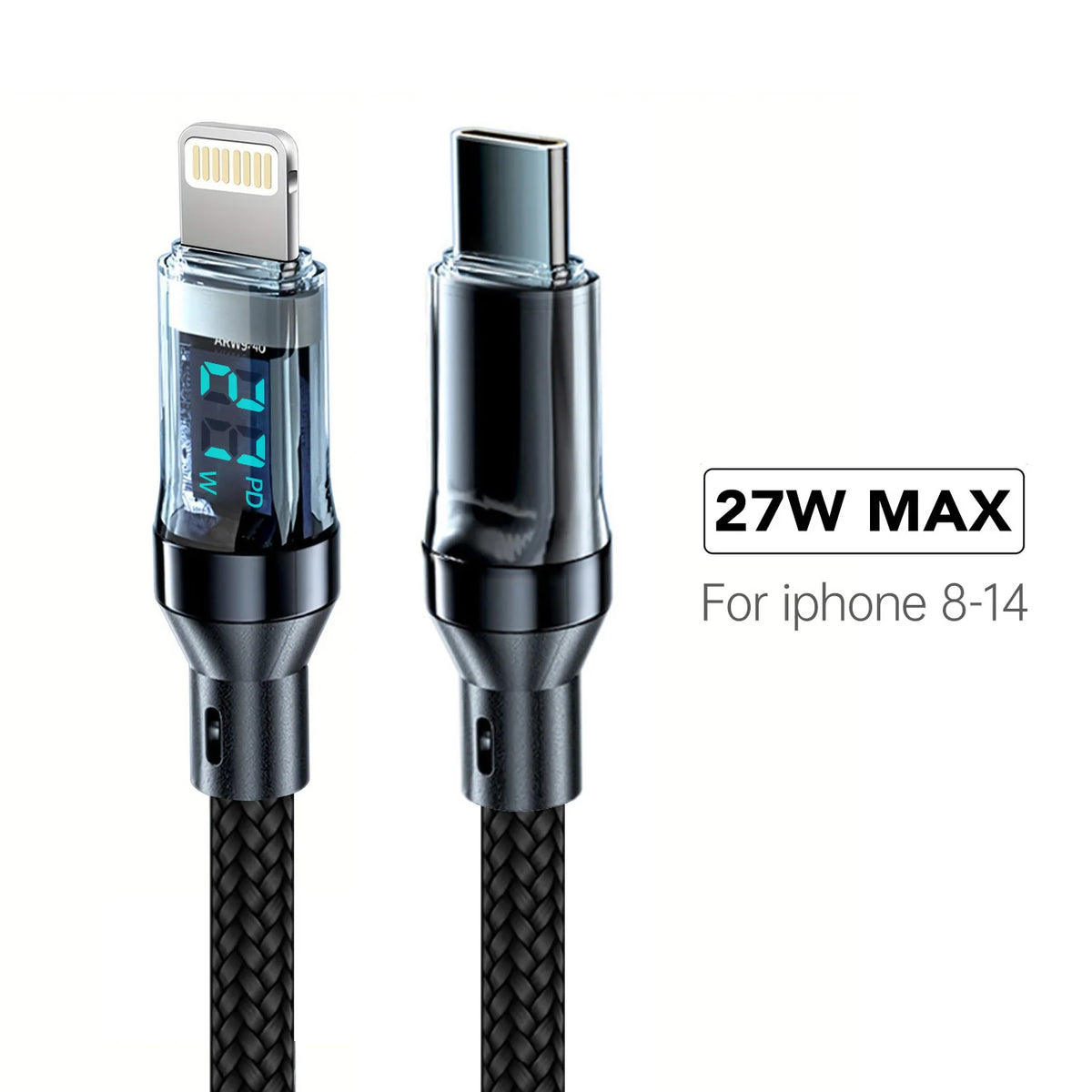 Câble Charge Rapide 120W Affichage LCD USB-C Lightning – CLEVI Paris