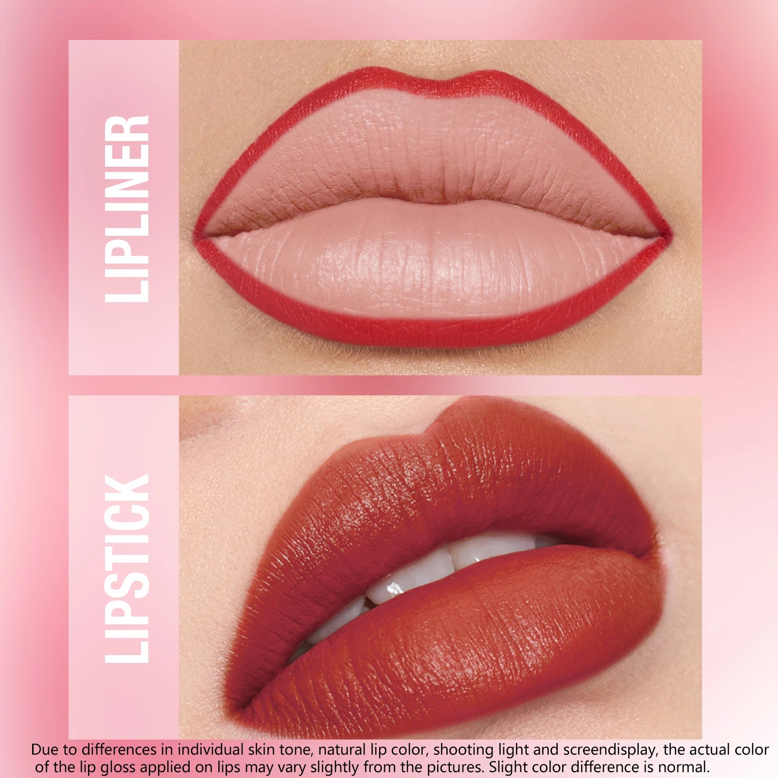 Rouge à Lèvres 2-en-1 Contour & Couleur Imperméable – Longue Tenue Sans Bavure