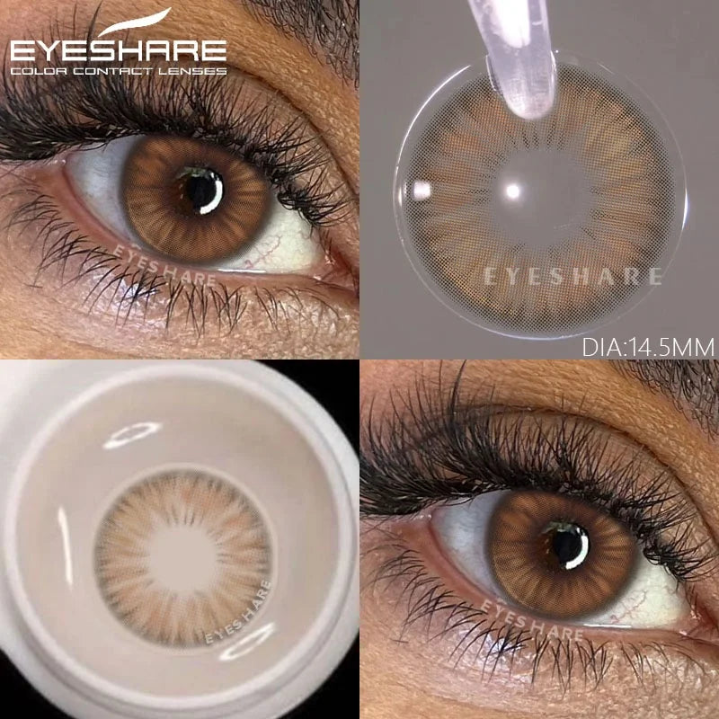 Lentilles de Contact Colorées EYESHARE – 15 Teintes, Port Annuel, Sans Correction