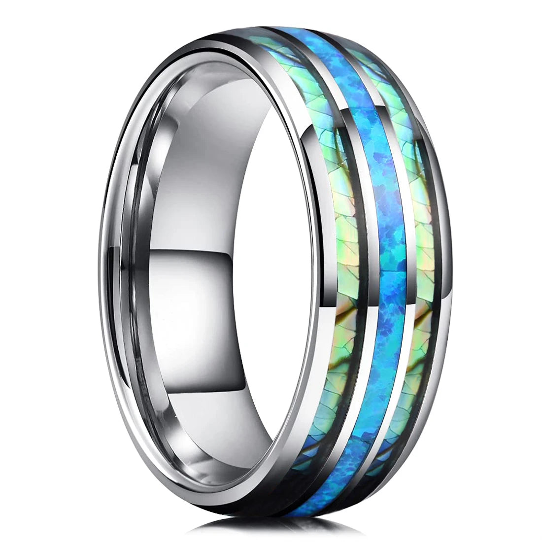 Bague Unisexe Opale Rouge et Météorite – CLEVI Paris