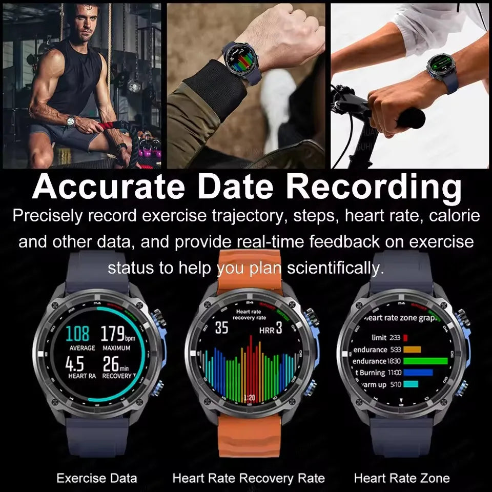 MAVHX DTG1 Montre Connectée GPS Militaire AMOLED Boussole Altimètre 1000mAh – CLEVI Paris