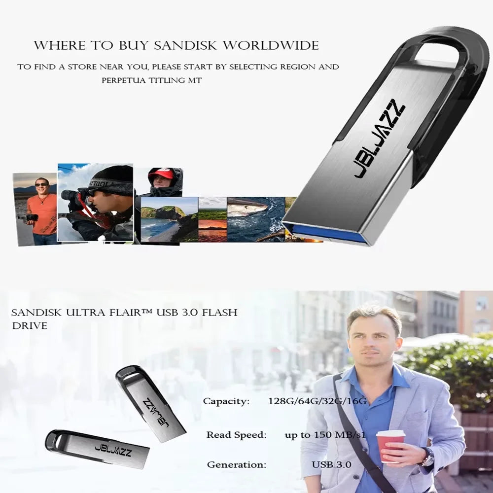 Clé USB Métal USB 3.0 128–512 Go – CLEVI Paris