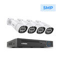 Kit Vidéosurveillance POE H.View 4K – Caméras 5MP/8MP, NVR 8CH H.265, Détection de Personnes, Vision Nocturne Couleur, Audio Bidirectionnel