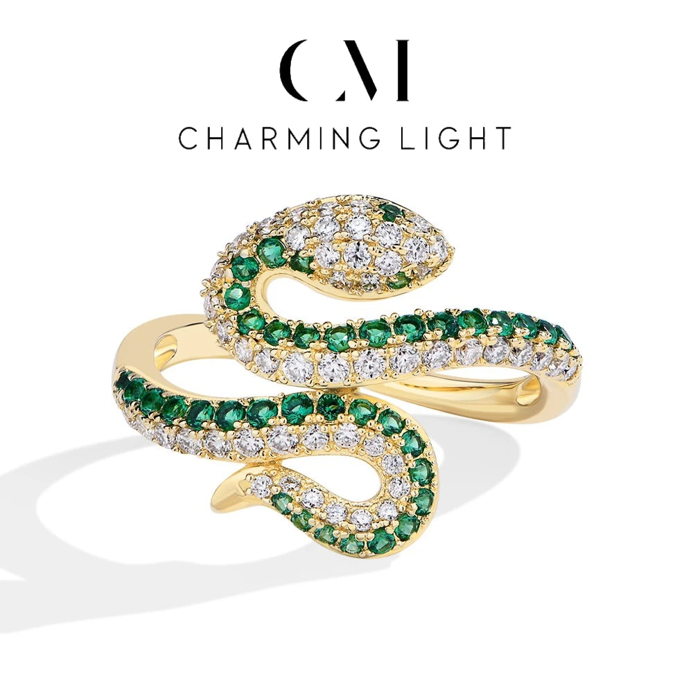 Bague Serpent Moissanite Argent 925 Or Blanc Jaune – CLEVI Paris